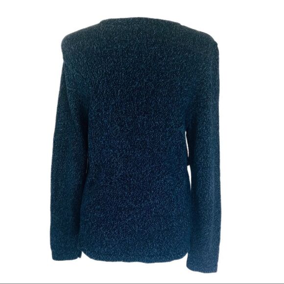 Vintage Christmas Cardigan with Ice Skaters. Has Beading and Velvet Appliqués. - Picture 6 of 12